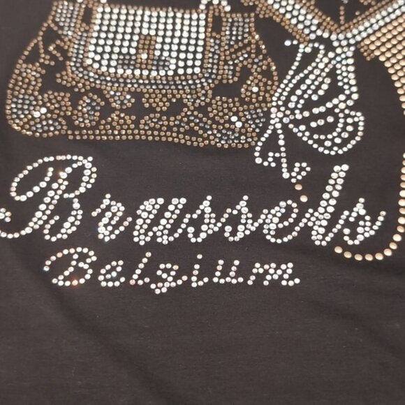 3/$20 Brussels Belgium Souvenir Tshirt Fashion Rhinestone Top Europe Travel - Picture 13 of 14